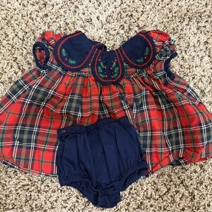 Plaid Red and Blue Kids Dress Set